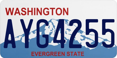 WA license plate AYG4255