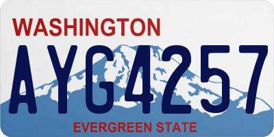 WA license plate AYG4257