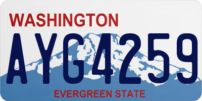 WA license plate AYG4259
