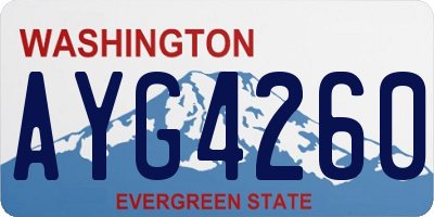 WA license plate AYG4260