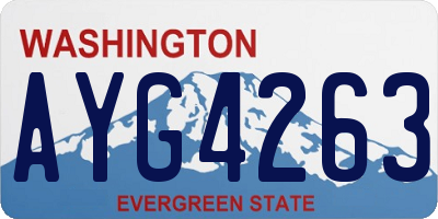 WA license plate AYG4263