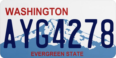 WA license plate AYG4278