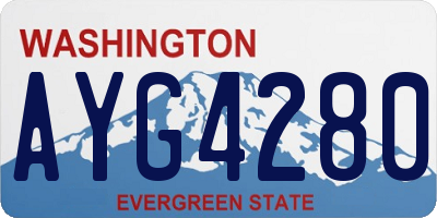 WA license plate AYG4280
