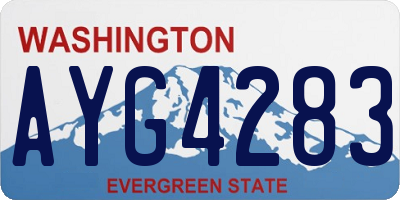 WA license plate AYG4283