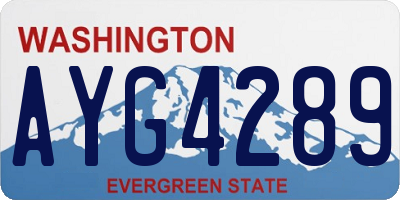 WA license plate AYG4289