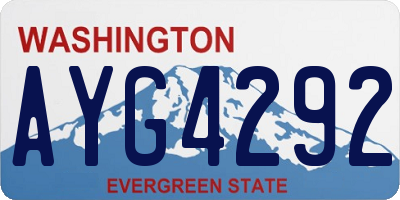 WA license plate AYG4292