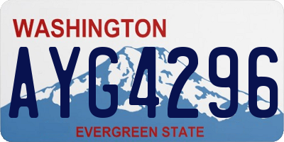 WA license plate AYG4296