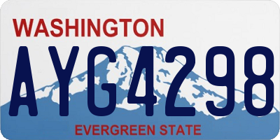 WA license plate AYG4298