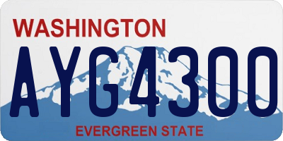 WA license plate AYG4300