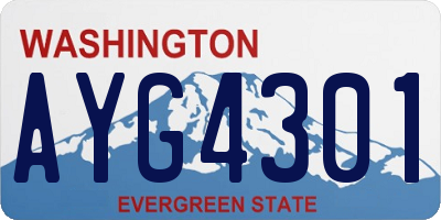 WA license plate AYG4301