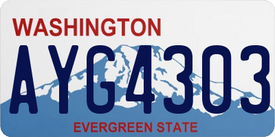 WA license plate AYG4303