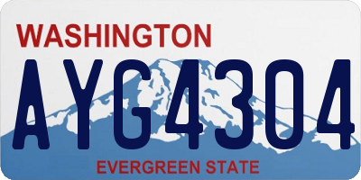 WA license plate AYG4304