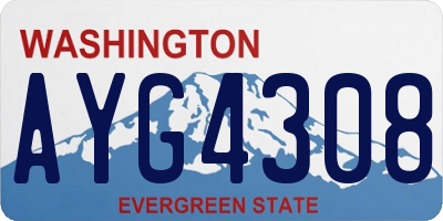 WA license plate AYG4308