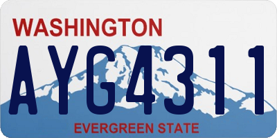 WA license plate AYG4311