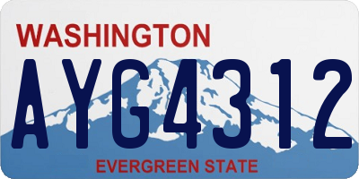 WA license plate AYG4312