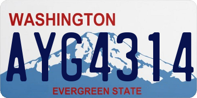 WA license plate AYG4314