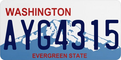 WA license plate AYG4315