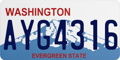 WA license plate AYG4316