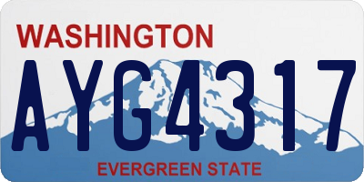 WA license plate AYG4317