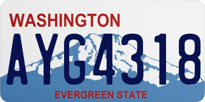 WA license plate AYG4318