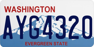 WA license plate AYG4320