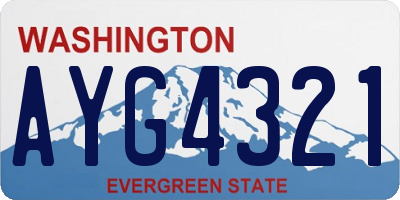 WA license plate AYG4321