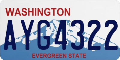 WA license plate AYG4322