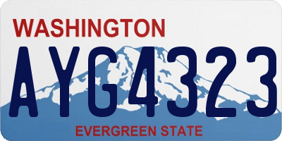 WA license plate AYG4323
