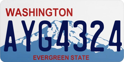WA license plate AYG4324