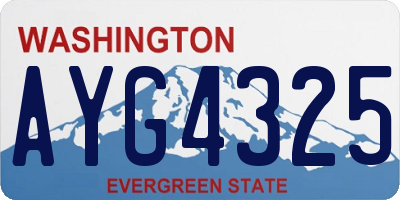 WA license plate AYG4325
