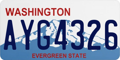 WA license plate AYG4326
