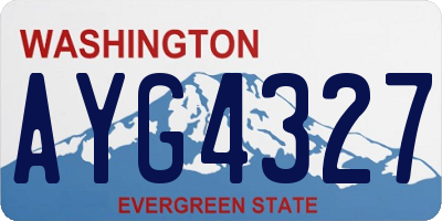 WA license plate AYG4327