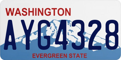 WA license plate AYG4328