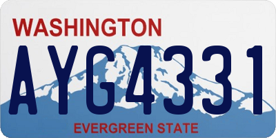 WA license plate AYG4331