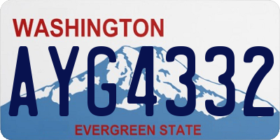 WA license plate AYG4332