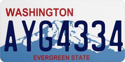 WA license plate AYG4334
