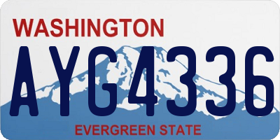 WA license plate AYG4336