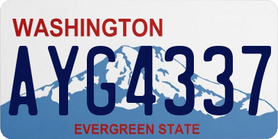 WA license plate AYG4337