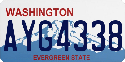 WA license plate AYG4338