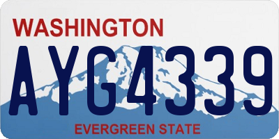 WA license plate AYG4339