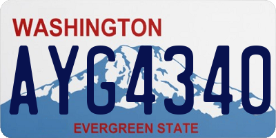 WA license plate AYG4340
