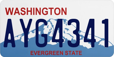 WA license plate AYG4341