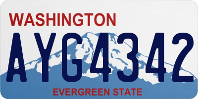 WA license plate AYG4342