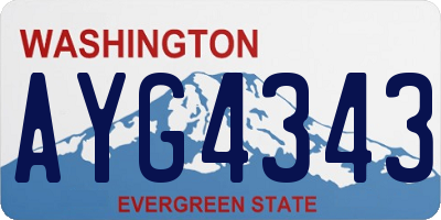 WA license plate AYG4343