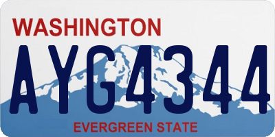 WA license plate AYG4344