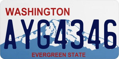 WA license plate AYG4346