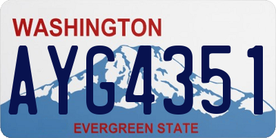 WA license plate AYG4351