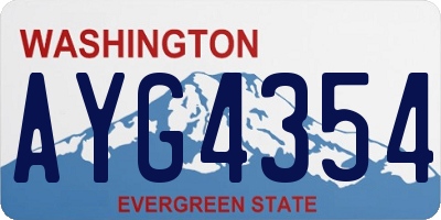 WA license plate AYG4354