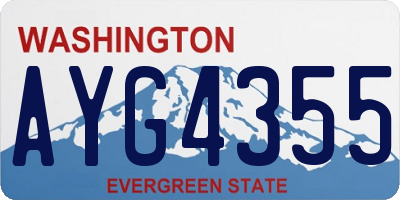 WA license plate AYG4355