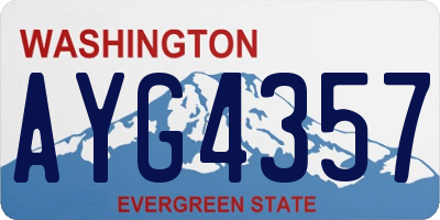 WA license plate AYG4357